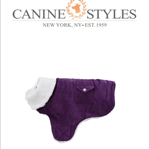 Canine Styles Purple Corduroy Dog Coat - Picture 4 of 4